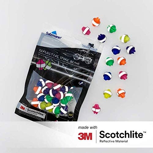 Kit 36 Riflettori Per Raggi Bicicletta &ndash; Salzmann Scotchlite 3M, Argento, Antipioggia, Nuovo