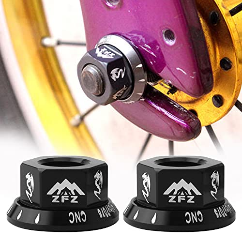 2 Pack Bicycle Hub Axle Nuts 7075 Aluminum Bicycle Bolt Fastener for ...