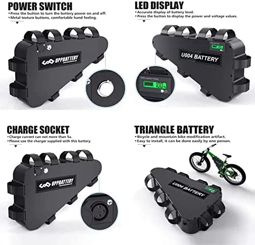 Batteria Litio Ebike 48V 52V 24Ah 28.8Ah Triangolo, Per Motori 0-3300W, Con CE, RoHS, UL